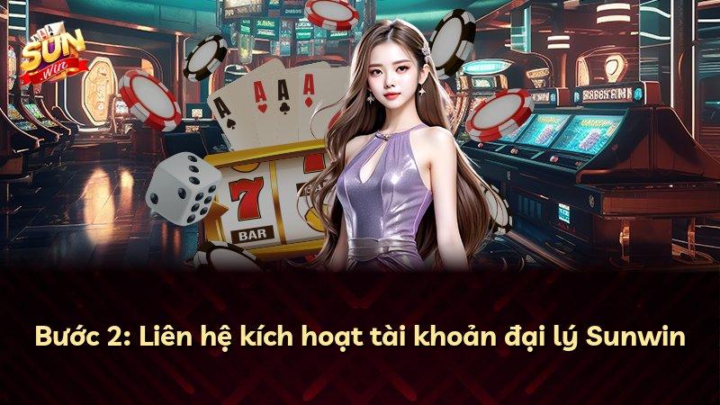 Bước 2: Liên hệ kích hoạt tài khoản đại lý Sunwin